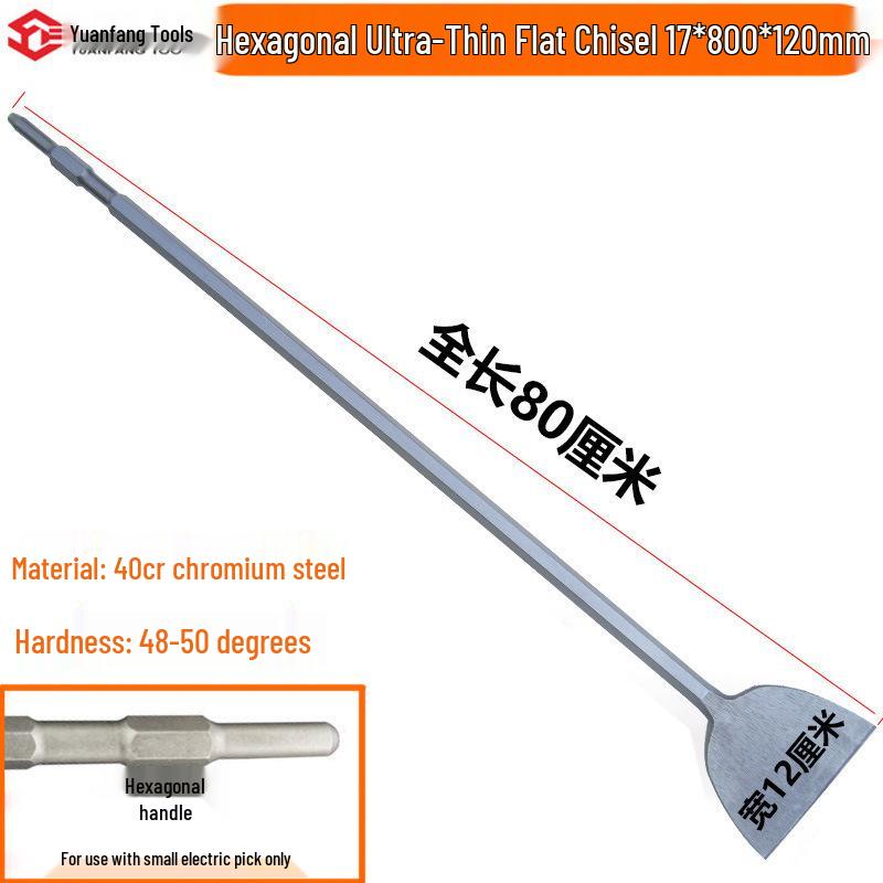 Electric Hammer Impact Drill Set: Square & Round Shank, Pointed & Flat Chisels, U-shaped & Shovel Heads, Slotting Through-Wall Drill.