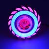 Kidonn 2X Bi-Headlight Projector Lens Light with LED Angel Devil Eye Headlight (Pink and Blue)