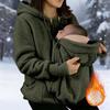 Palton de maternitate de iarnă călduros din lână polară cu fermoar complet, jachetă pentru purtat bebelușul, îmbrăcăminte de sarcină