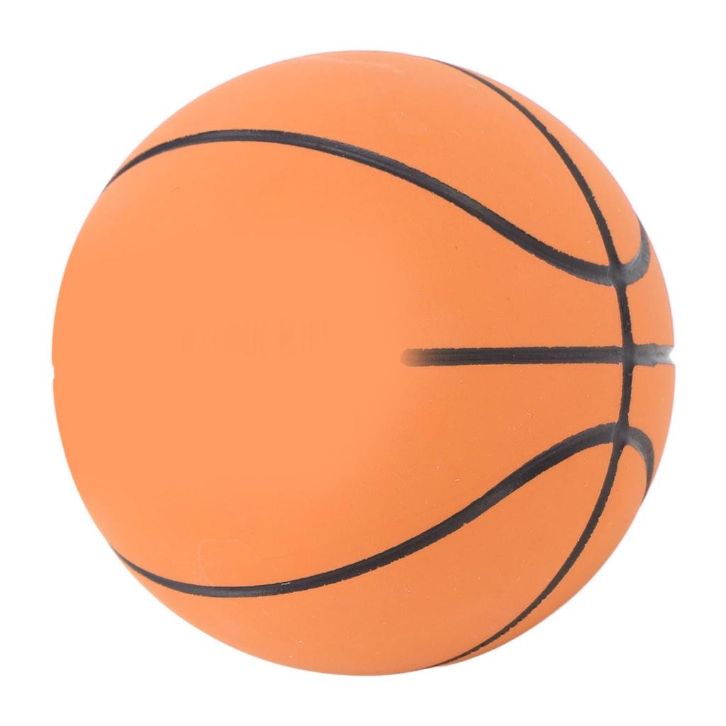 Basketball Toy Stress Relief High Elasticity Portable Rubber Play Ball for Pet Interaction Desktop Ornament Brown
