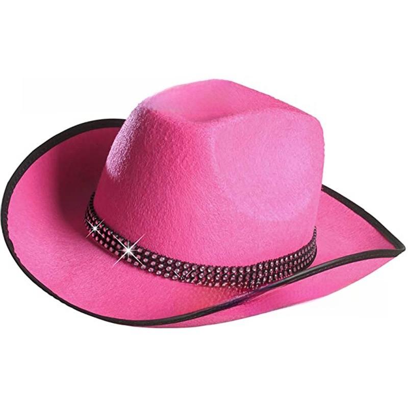 Cowboy Hat With Rhinestone Embellishments For Themed Parties And Costumes