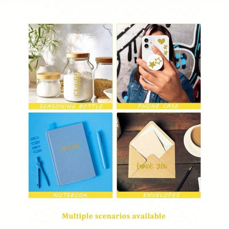 10sheets Gold Color Letter Stickers, 1-Inch Shiny Adhesive Letter & Number Stickers