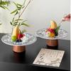 Blue and White Dessert Plate High Footed Fruit Plate Cake Stand Pastry Plates Refreshments Tray Bread Plates Dim Sum Dish Bowl