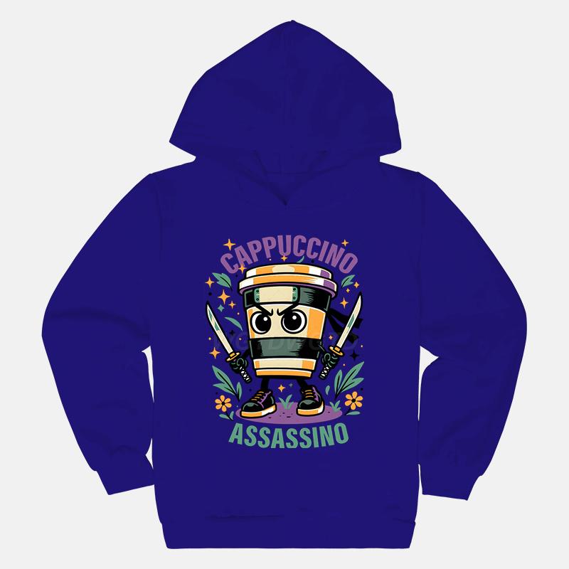 Cappuccino Assassin Kids Clothes Fashion Casual Hoodies Italian Brainrot Funny Gift for Baby Girl Boy New Sweatshirts Outfits