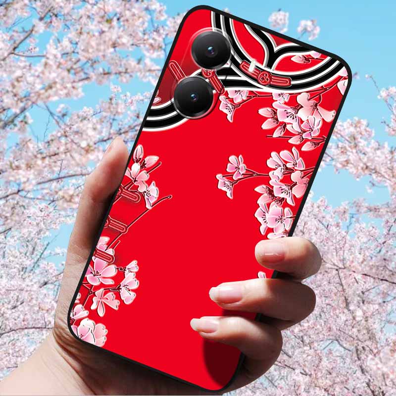 For Xiaomi Poco X7 Pro 3D Relief Flower Emboss Soft Silicone Case Cartoon Painted Back Cover for Poco X7 Pro with 3D Relief Case