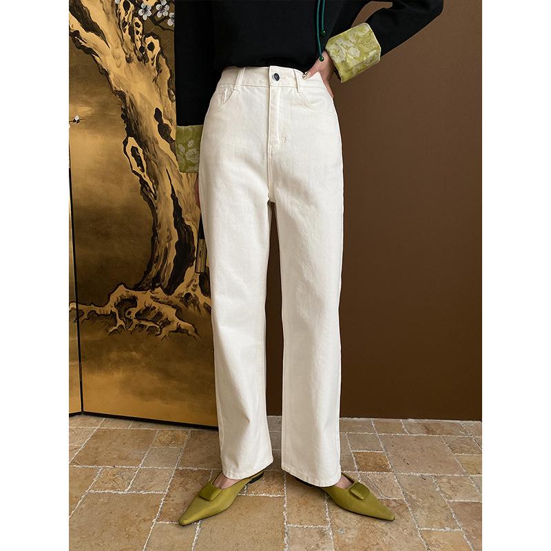 Sinan Petite High-Waisted Wide-Leg White Jeans SN5354 Extra Large