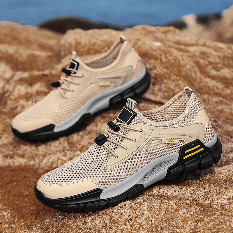 Fashion Luxury Mesh Breathable Sneakers Mens Summer Fashion Casual Outdoor Mesh Sports Shoes Soft Sole Anti Slip Odor Proof Trainer Men
