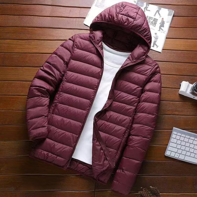 Padded-on Men's Winter New Light and Thin Down Padded Clothes Hooded Middle-aged and Young People Large-size Casual Padded Jacket Men's Jacket