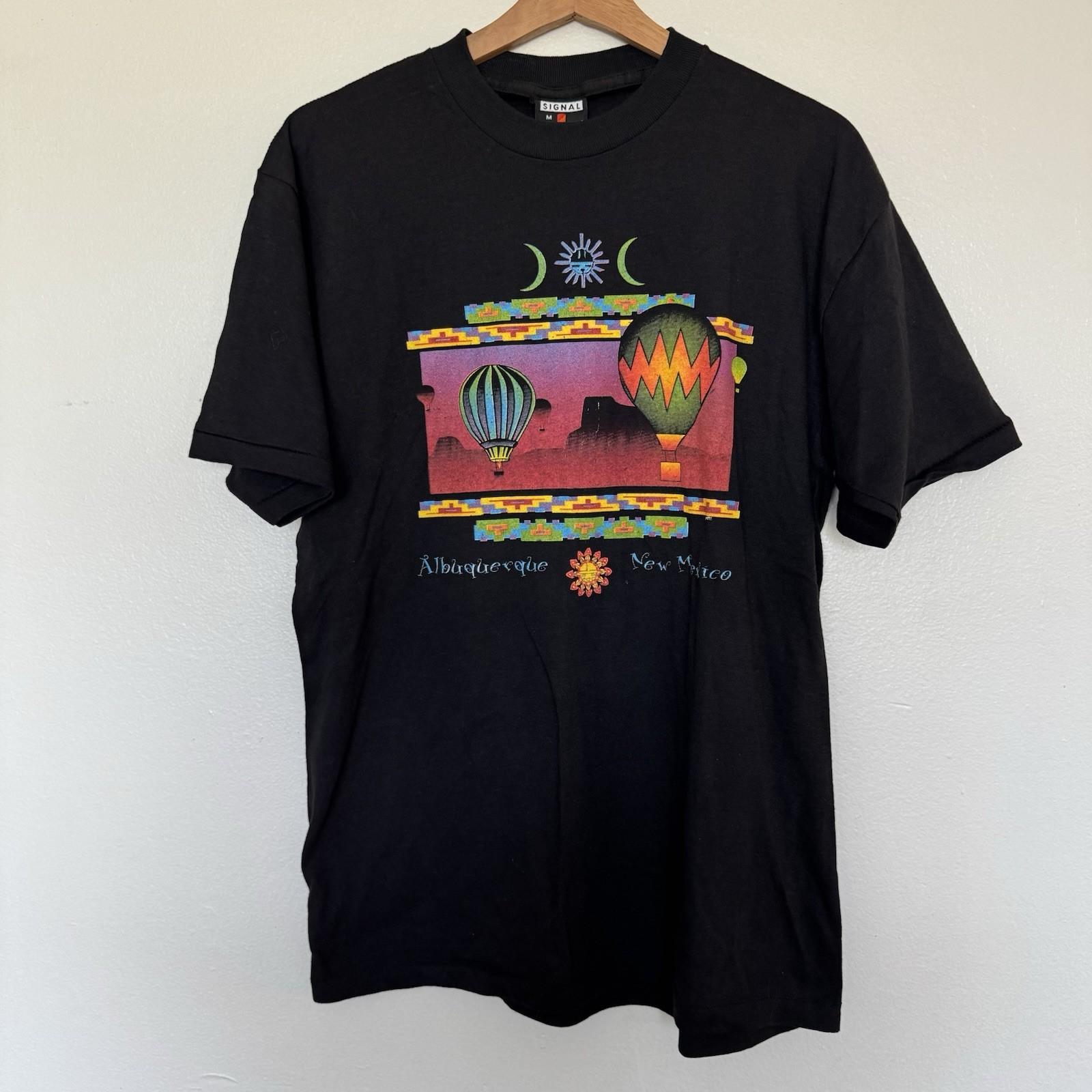 Vintage 90s Albuquerque New Mexico T-Shirt Mens Medium Black Hot Air Ballon Tee Unisex T-Shirt XXXXL