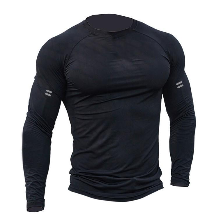 Herren Schnelltrocknende Basketball-Tights: Atmungsaktive Langarm-Kompressionsbekleidung für Outdoor-Training und Fitness.