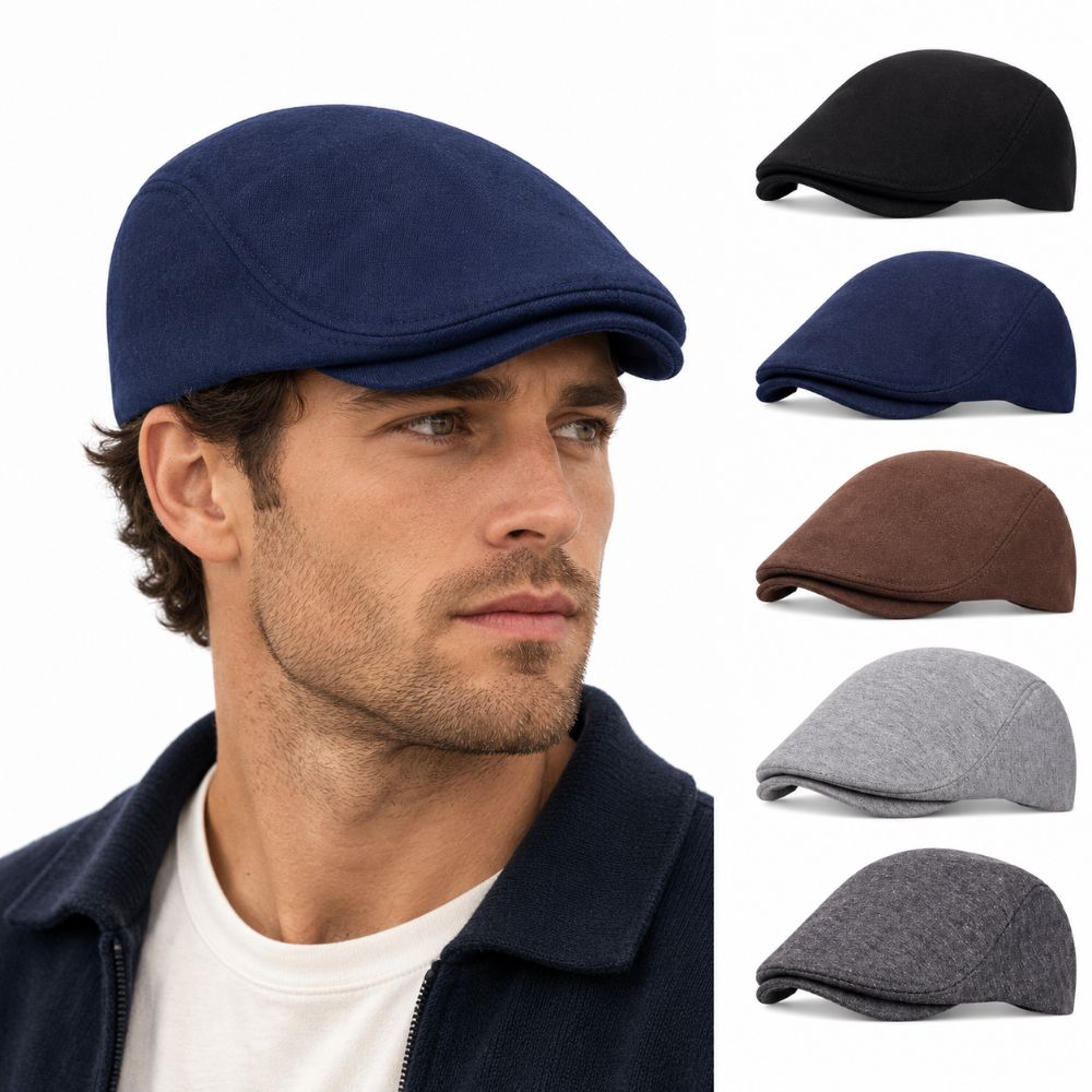 Breathable Men's Beret Hat Retro Forward Cap Literary Newsboy Cap Outdoor