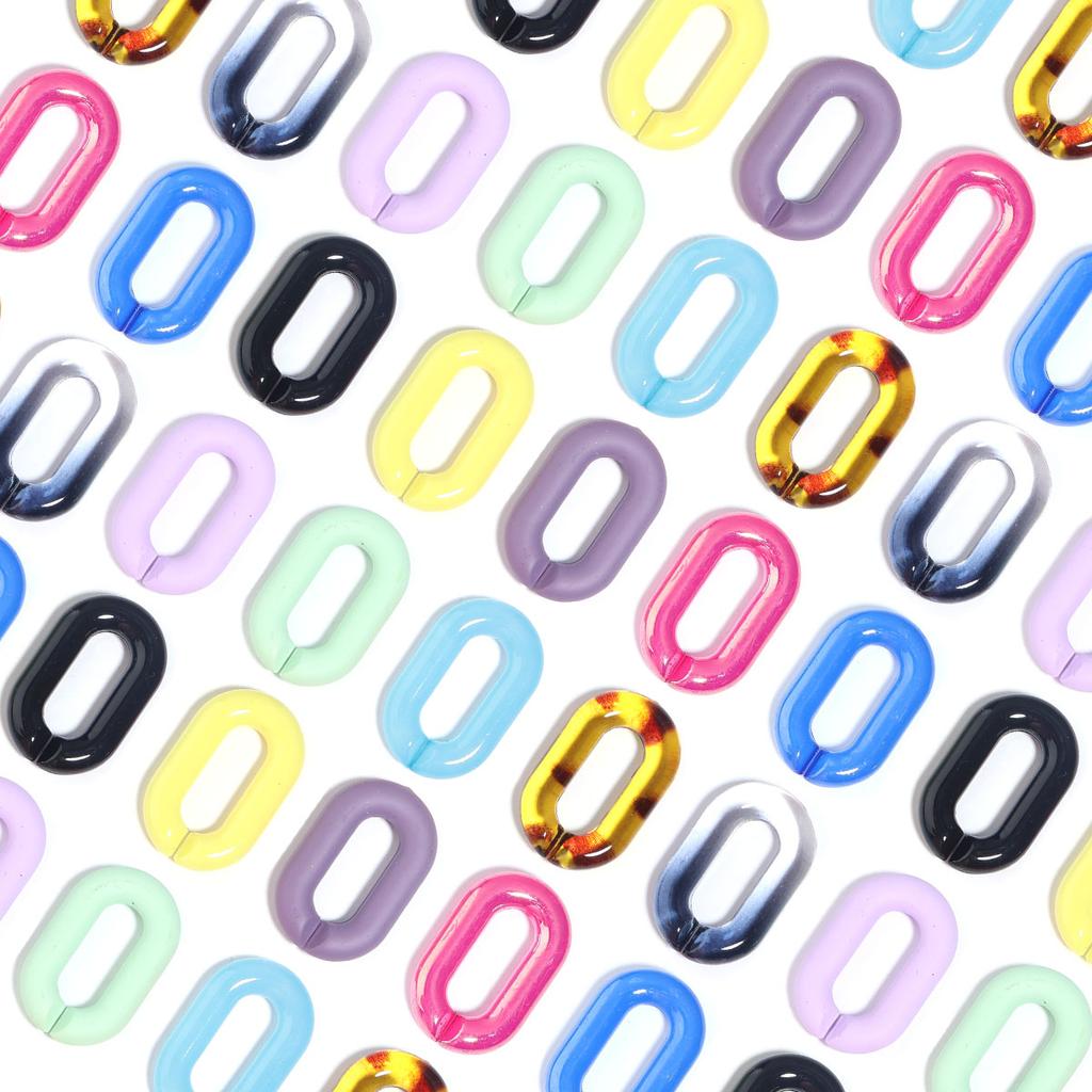 10pcs/lot Colorful Oval Acrylic Chain Clasps For Jewelry Making Findings DIY Earrings Bracelet Necklace Connector Accessories