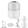 USB Charging Meat Grinder 1200mAh Electric Mini Garlic and Vegetable Chopper 250ml Three-Blade Head & 100ml Two-Blade Head