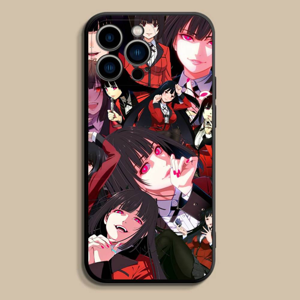 J-Jabami Y-Yumeko Anime Phone Case For iPhone 17,16,15,14,13,12,Pro,Max,Plus,E,SE4,Air,Mini Black Soft Cover