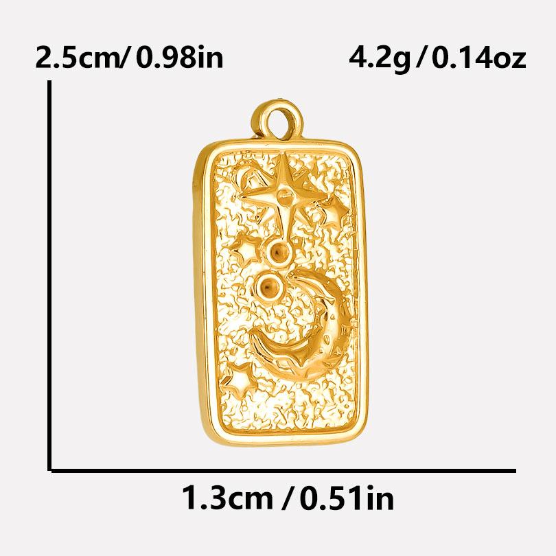 6pcs Real Gold Plated Sun Moon Star Charm Cross Stainless Steel Charms For Jewelry Making Supplies Flower Heart Handmade Pendant