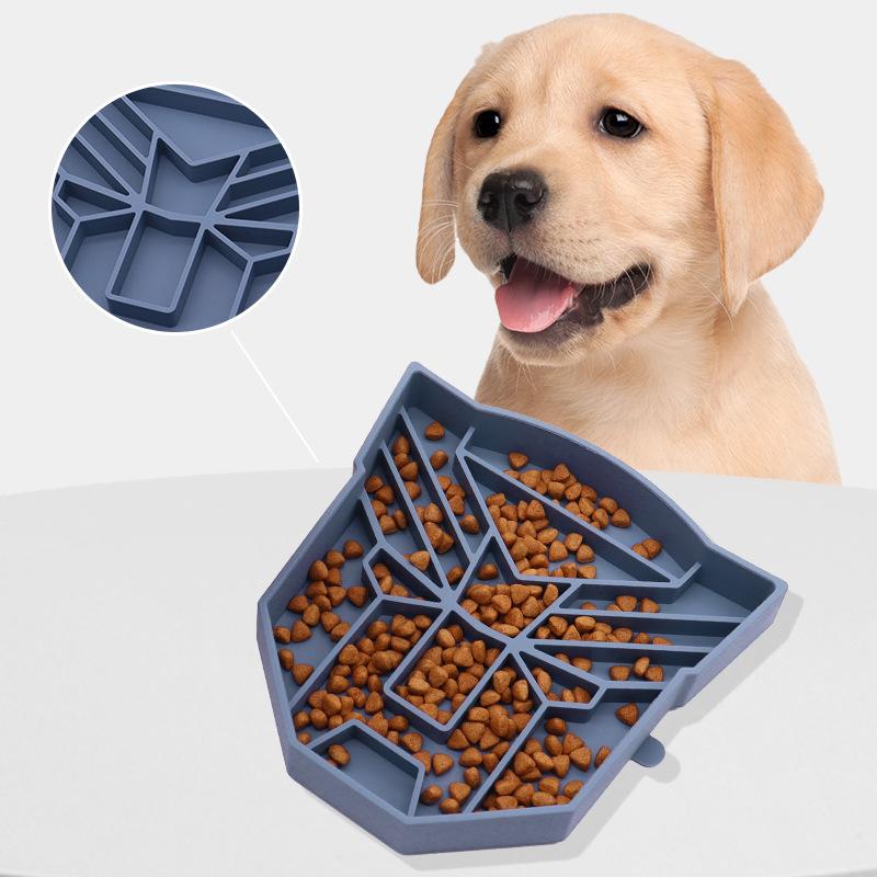 Stylish Anti-choking Anti-flip Pet Slow Feeder Durable Washable Strong Suction Silicone Dog Feeding Bowl Contenedor Comida Perro