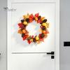 Autumn Theme Party Supplies Thanksgiving Day Wall Sticker, Pumpkin/Pinecone/Leaf Print Garland Shape Waterproof PVC Fall Window Clings Decal,