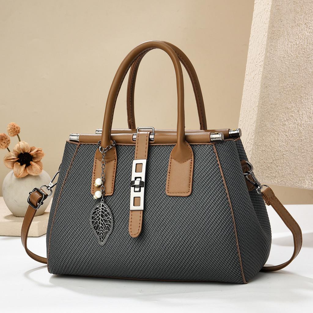 Leaves Bag Pendant Fashion Pu Inner Compartments Stitching Elements Daily Outing