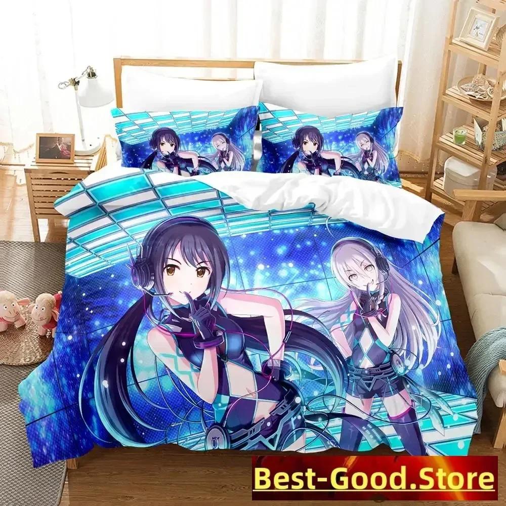 New THE iDOLM@STER Cinderella Girls Starlight Stage Bedding Set Cartoon Anime three-piece set Adult Kid Bedroom Duvetcover Sets