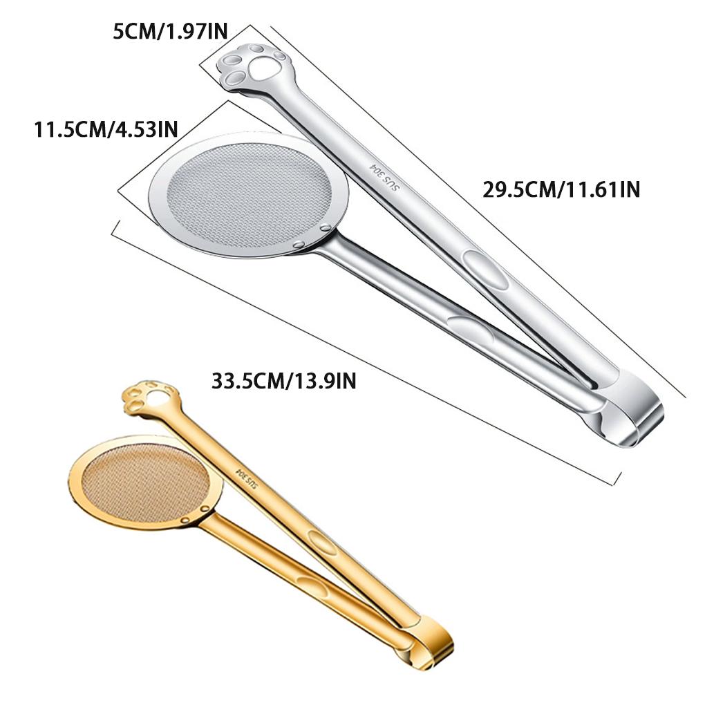 New 1PC Stainless Steel Handheld Multi-functional Creative Filter Spoon Clip Colander Oil-Frying Clip Fried Chicken Accessories