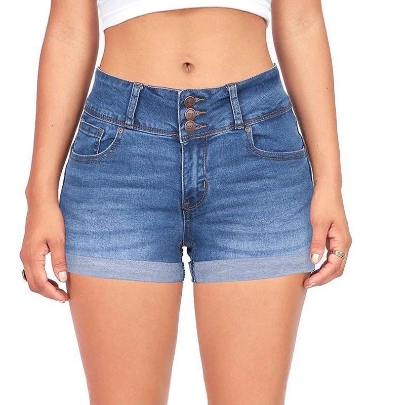 

Multi-Color Stretch Denim Waist-Cinching Shorts M темно-синий