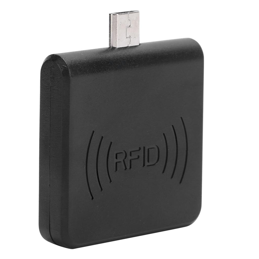 W86 Čtečka karet pro mobilní telefon Micro USB Přenosná pro RFID Čtečka mobilních ID pro AndroidČerná