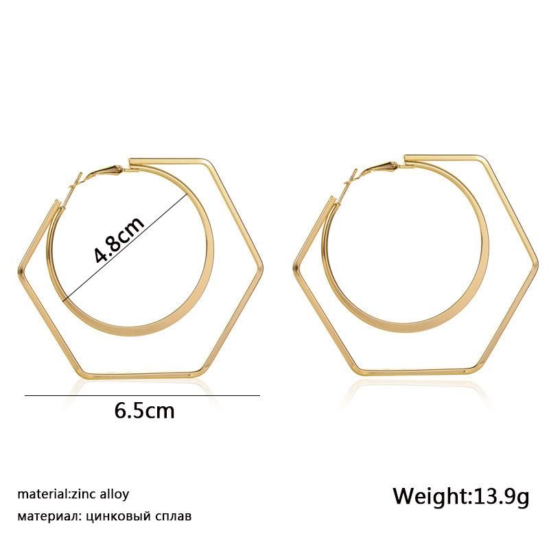 New European Exaggerated Dangle Earrings for Women Metal Geometric Statement Long Hanging Earrings Punk Personality Drop Earring