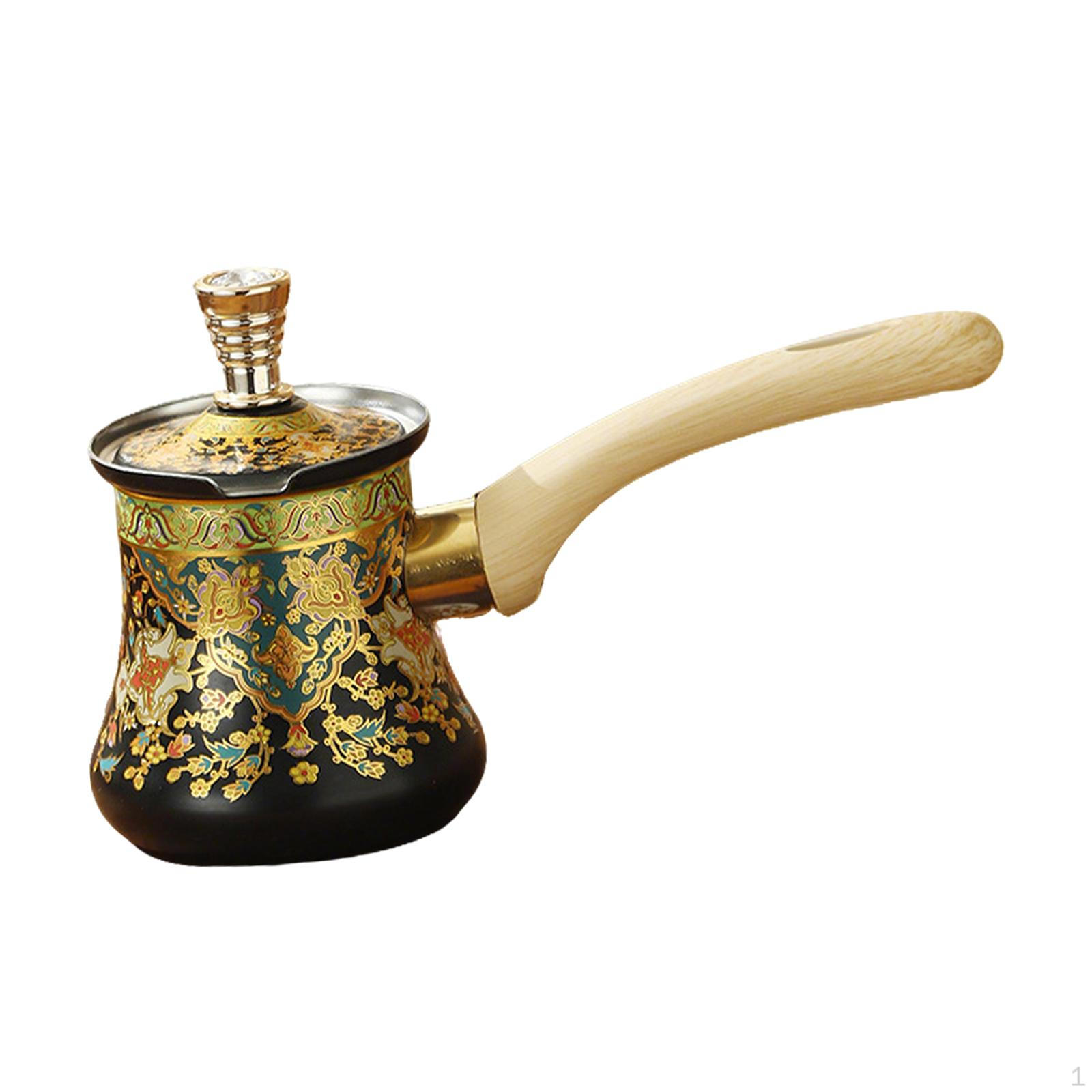Coffee Pot, Milk Turkish Butter Warming Pot with Handle And Clean Spout for 350ml
