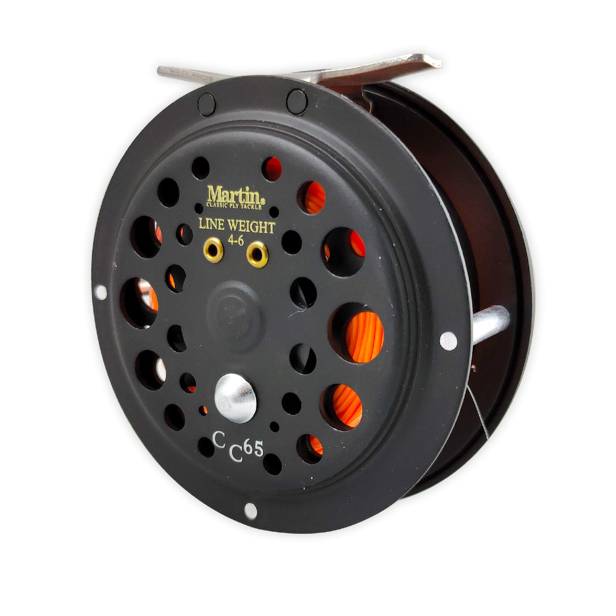 

Martin Caddis Creek Fly Fishing Size Fly Reel with Rim or Lightweight Aluminum 63 Reel, 6/5, Single-Action Control, Right- Left-Handed Retrieve, чёрный