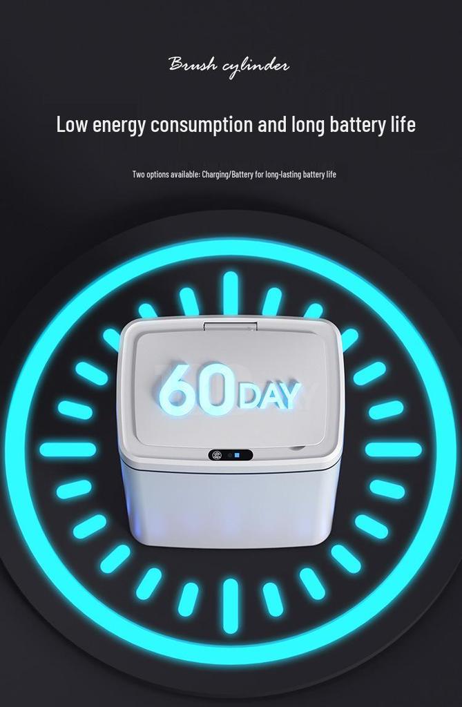 2026 Smart Trash Can: Long-lasting Battery, 16L Capacity, Fast Sensing Household Model