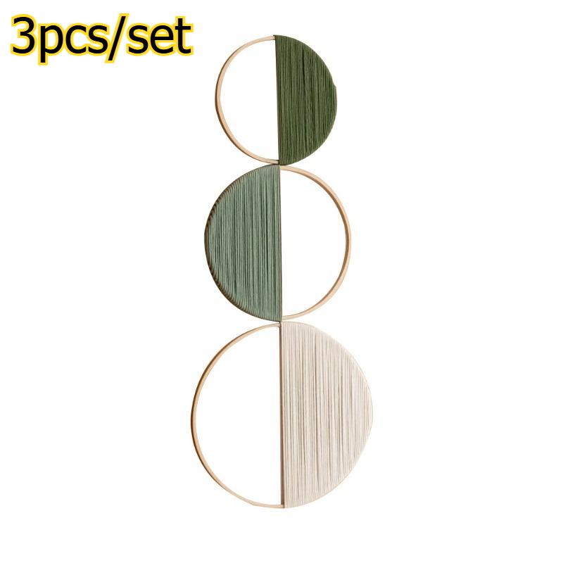 

3pcs/set Bohemian Style Circular Handmade Woven Tapestry Home Wall Decor Modern Minimalist Wall Hanging Art Ornament