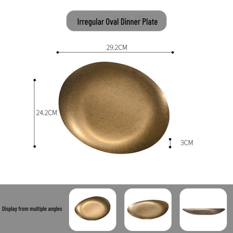 ZISIZ Retro Stainless Steel Irregular Plate