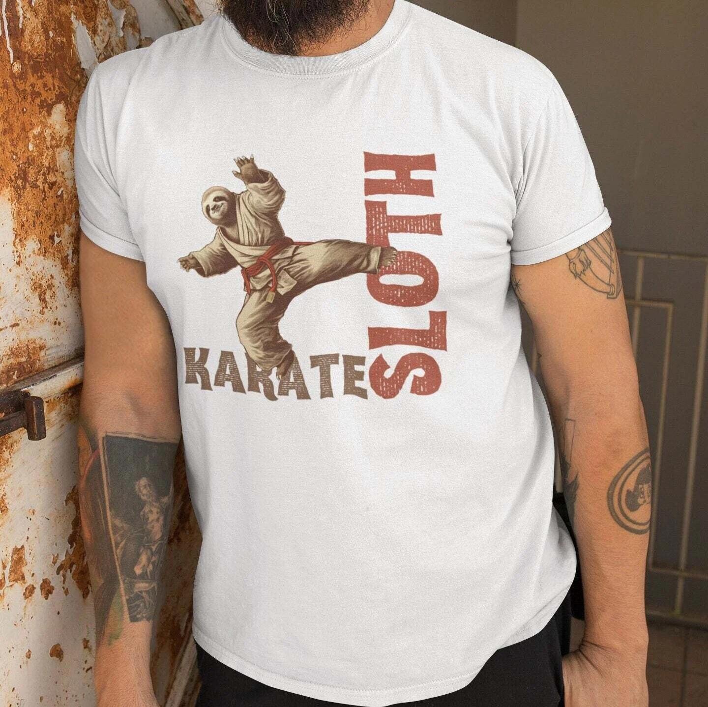 Karate Sloth Tshirt, Martial Arts S