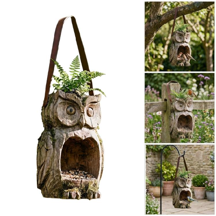 Resin Hanging Bird Feeder Outdoor Bird Feeder Hanging Nut Feeding Multiple Hole Dispenser Holder Food Container