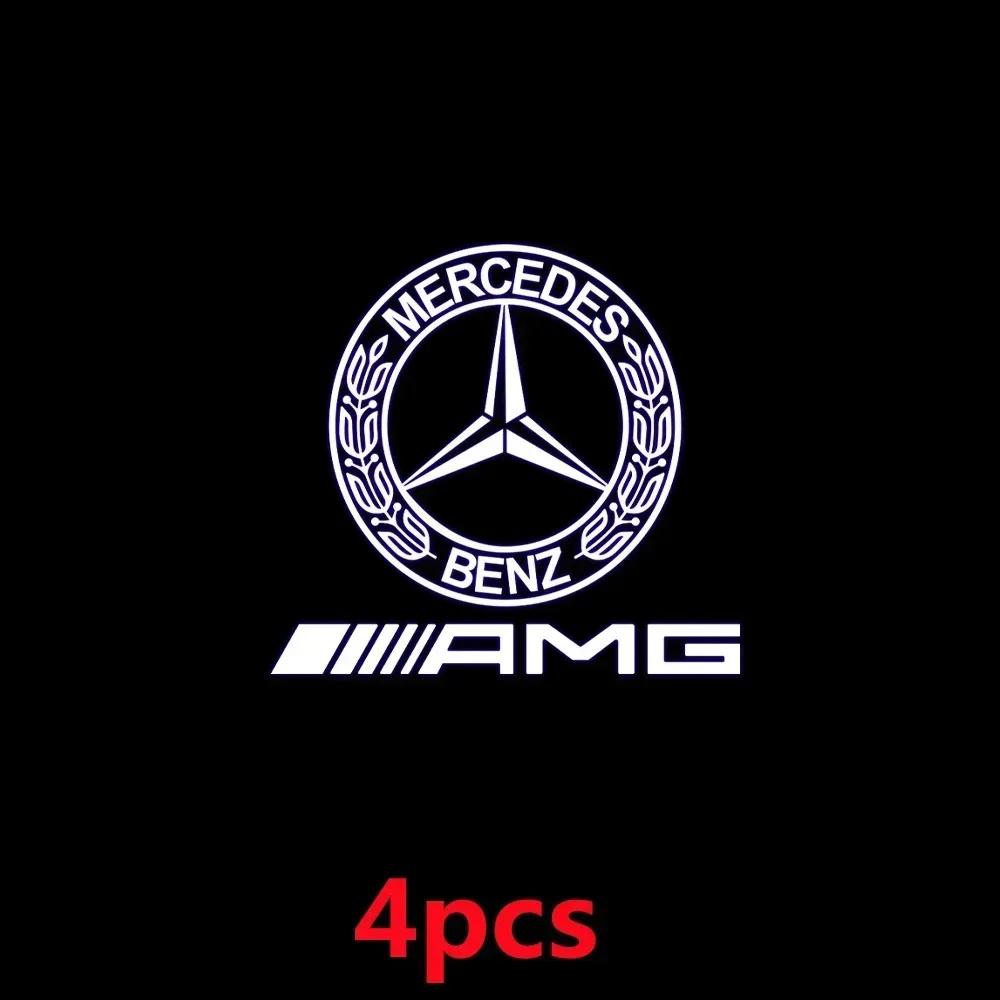

Car Sticker 4Pcs Car Door Courtesy Light HD Welcome Lamp For Mercedes Benz Coupe C180 C63 W204 W205 X164 GLC W205 GLE W212 W213 чёрный