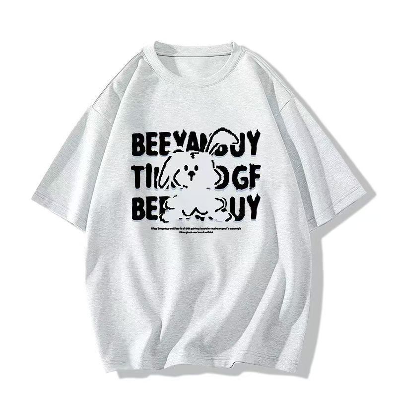 Sommer Damen Neues Cartoon-Druck Kurzarm-T-Shirt Lockere Oberteile