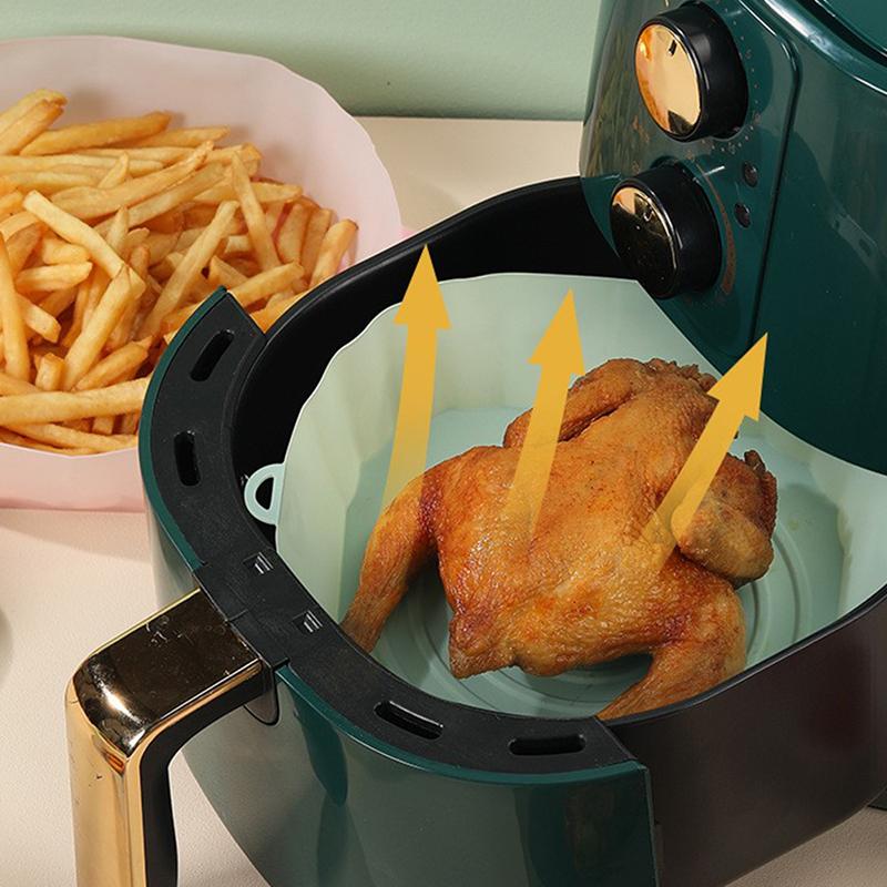 21Cm Air Fryers Oven Baking Tray Fried Chicken Basket Mat Airfryer Silicone Pot