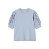 Proportion Body Dressing Ruffle Sleeve Knit Blue Women's Sweater,