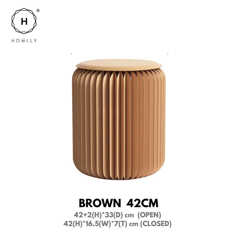 Homlly Eco Craft Paper Foldable Stool Chair with Cushion