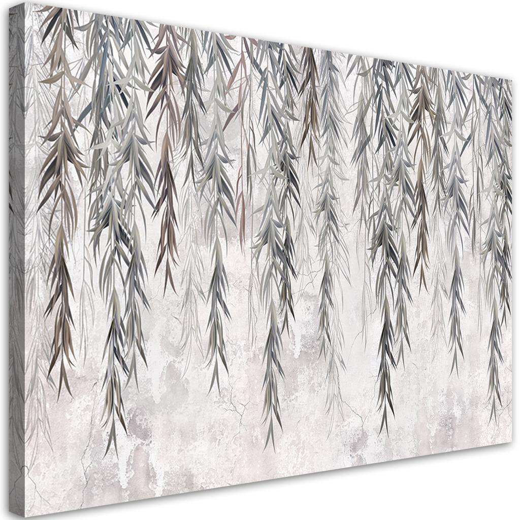 Canvas Print Tropical Plants In Gray On Concrete