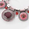 Limeimei Ethnische Damen-Halskette mit Strass-Intarsien, runder Emaille-Anhänger, Statement-Lätzchen-Halskette, Geschenk