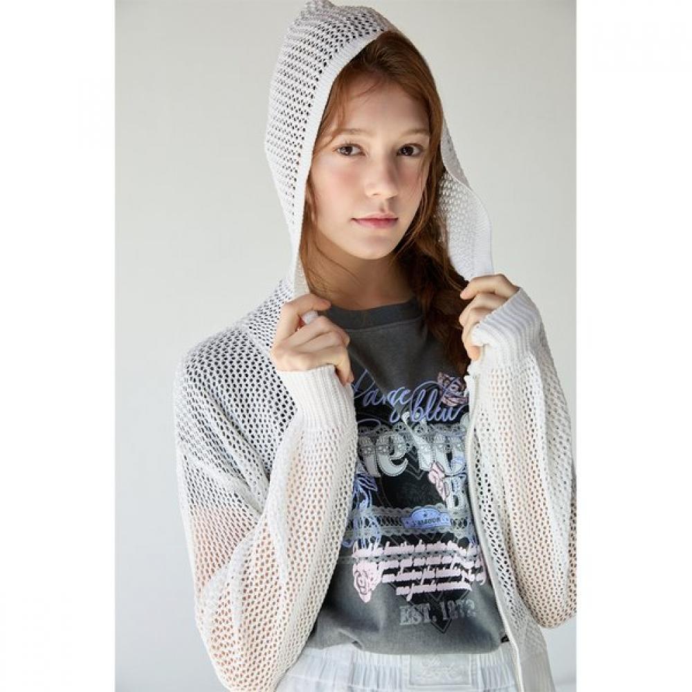 Egoist Mesh Heart Zip Up Hoodie  Es2okg02 