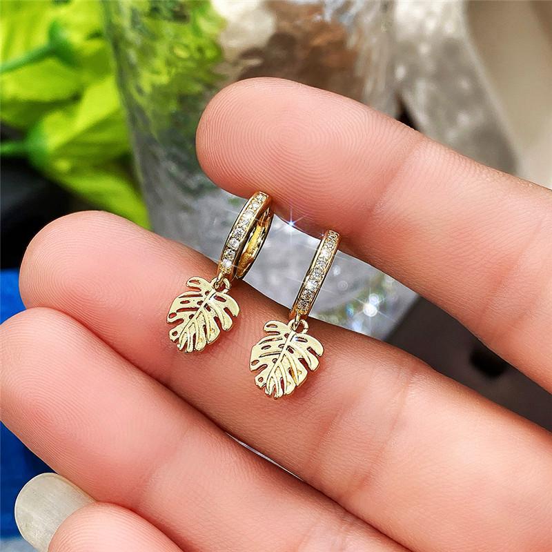 BELLA BOX Fashion Leaf Tree Charm Earrings Gold Color Ear Accessories For Women Dance Party Daily Wear Statement Jewelry Fancy Gift