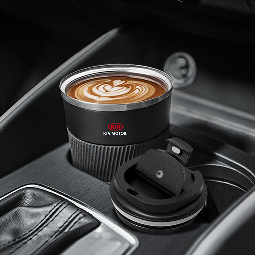 2026 Hot Car Sticker 510ml Stainless Steel Coffee Tumbler Thermos Cup Travel Thermal Mug For KIA KN Sportage Ceed Sorento Cerato