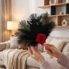 Handmade Craft Ostrich Feather Fan Soft Fluffy Chinese Hand Fan Fan Dance Fan  Cosplay Events