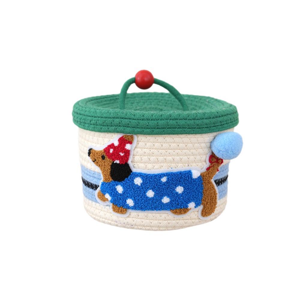 

Dachshund Pattern Cotton Rope Storage Basket Cartoon Snack Organizer Box Hand Gift Box Toys Style 1