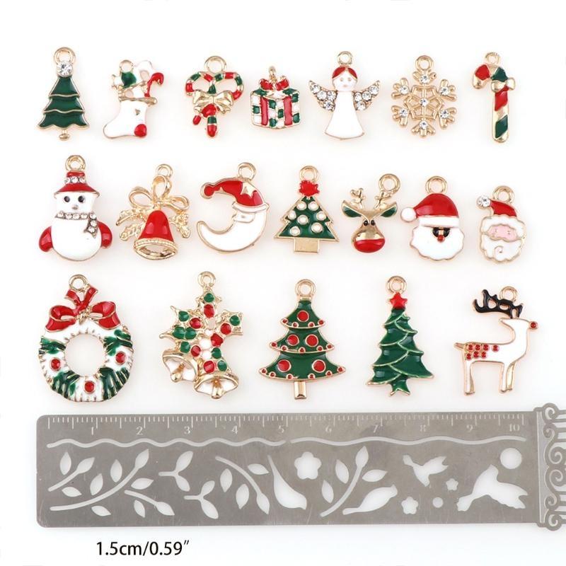  10x/Set Colorful Christmas Charms New Year Xmas Pendant for DIY Jewelry Making