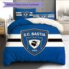 SC Bastia Pattern Bedding Home Decoration Birthday Gift (1 * duvet cover + 2 * pillowcase, without core)