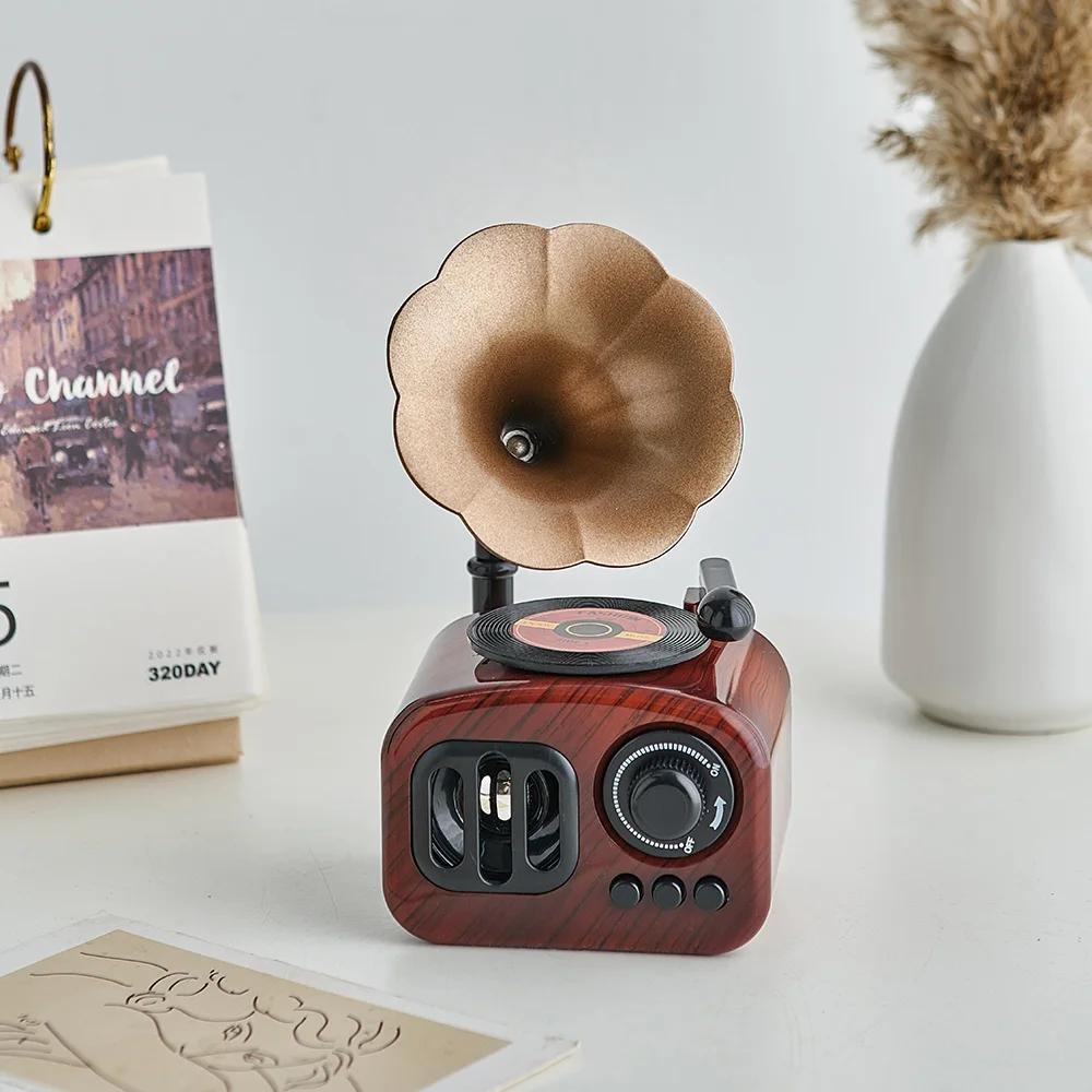 Artistic Antique Music Box Decorations Home Desk Plastic Crafts Office Computer Desk Accessories Retro Miniatures Ornament Gift