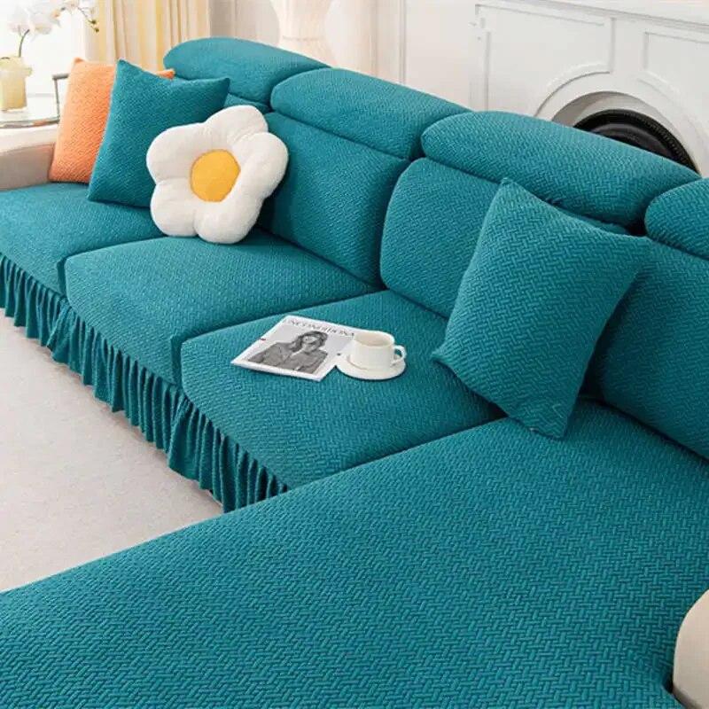 Rugalmas kanapé ülőhuzat szoknyával kombinált kanapé párna huzat All-inclusive csúszásmentes univerzális kanapé matrac